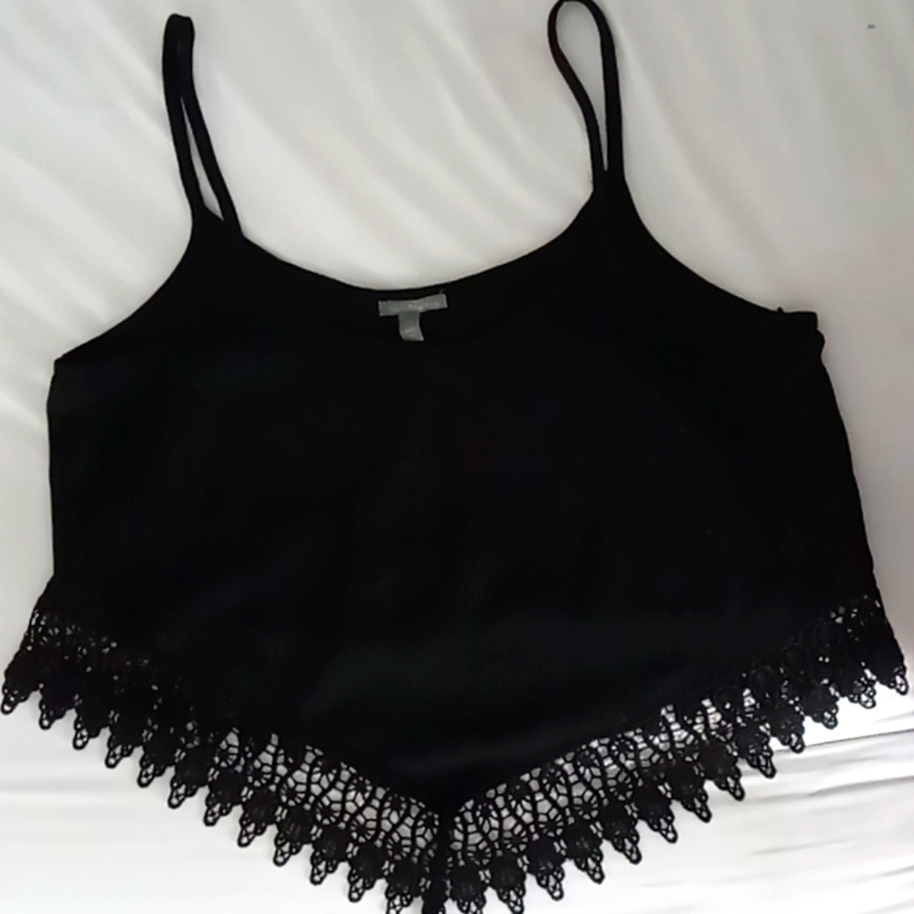 Charlotte Russe black spaghetti strap crop top